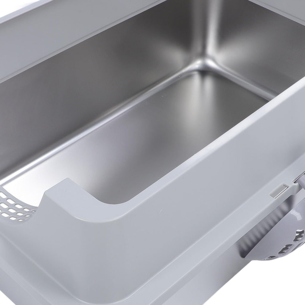 Enclosed Stainless Steel Litter Box with Flip Top Lid C31719