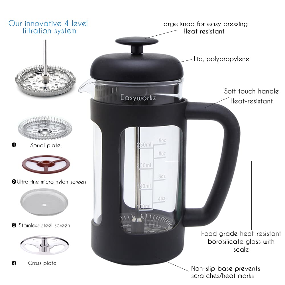 12 oz Stainless Steel French Press and Creamer Set I3479