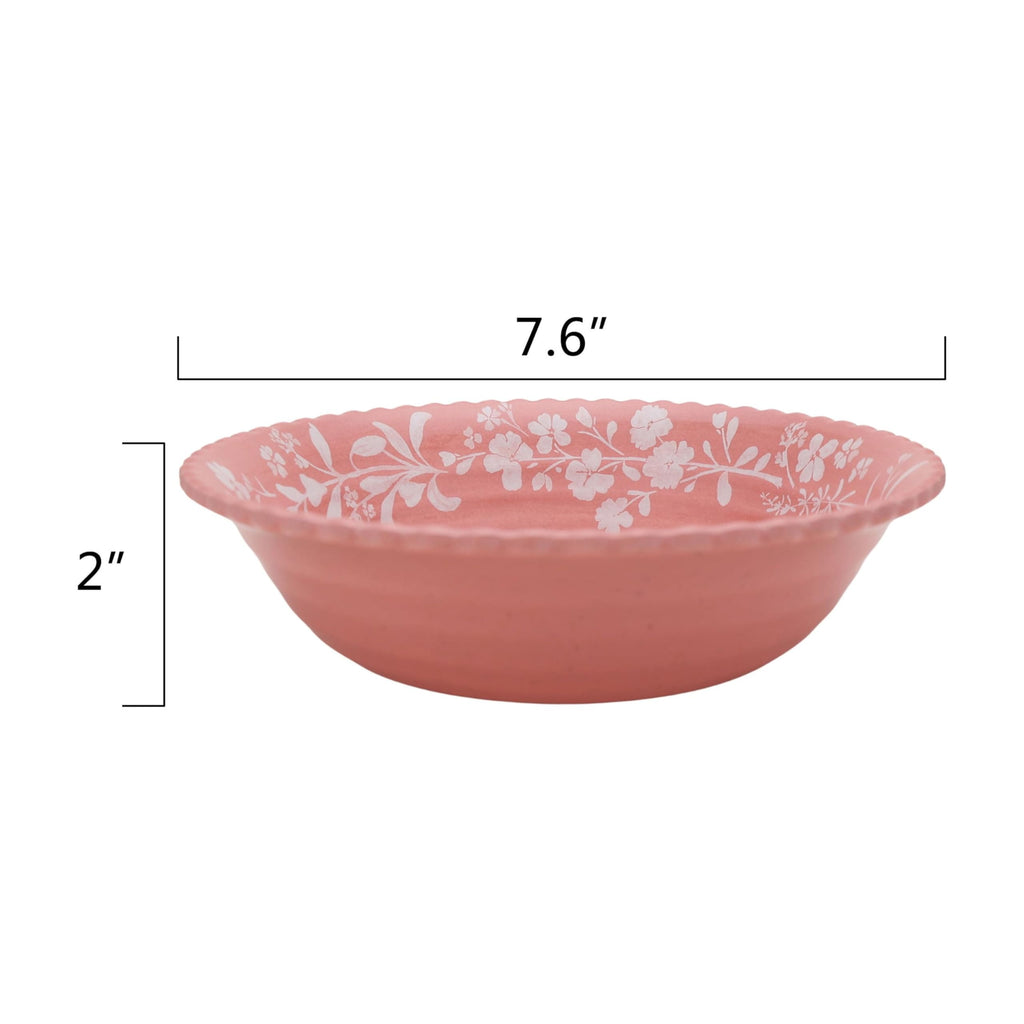 12-Piece Pink Bamboo Melamine Dinnerware Set G4638