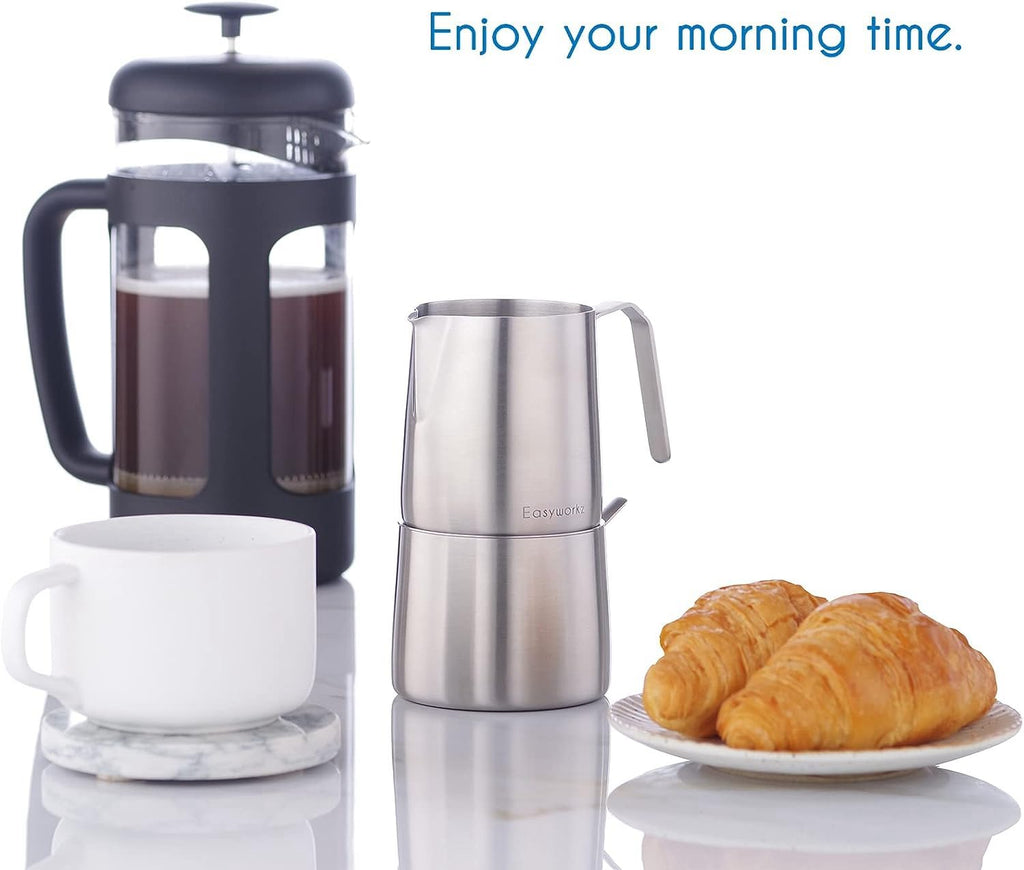 12 oz Stainless Steel French Press and Creamer Set I3479