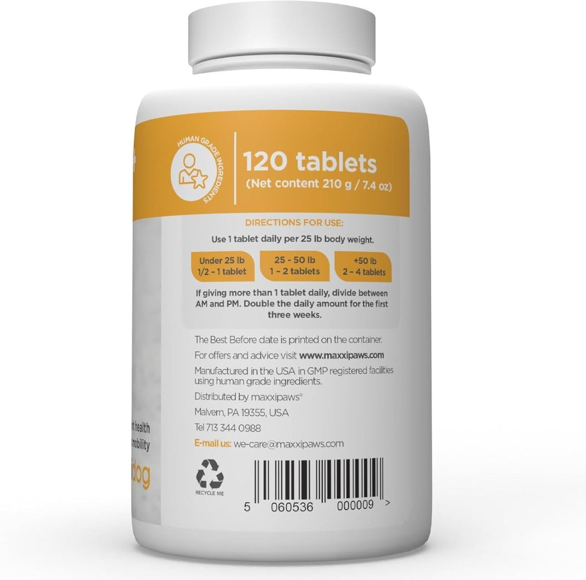 Dog Hip & Joint Support Glucosamine & Collagen 120ct U924138