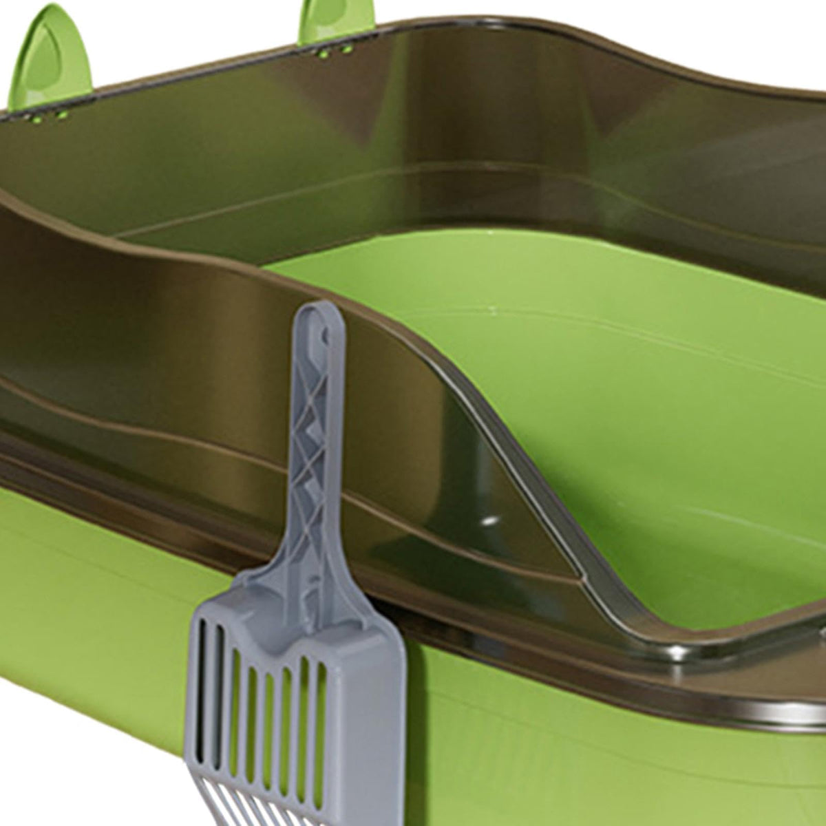 Green Semi Closed Sifting Cat Litter Box Q312