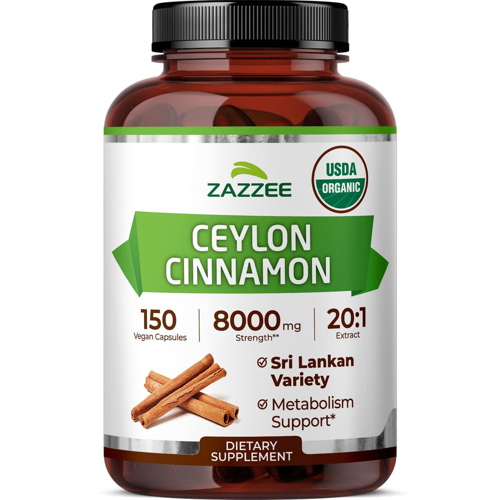USDA Organic Ceylon Cinnamon 20:1 Extract 150 Capsules U428686