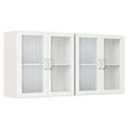 White Wall Cabinet with Acrylic Glass Doors and Adjustable Shelf, Set of 2 N94473