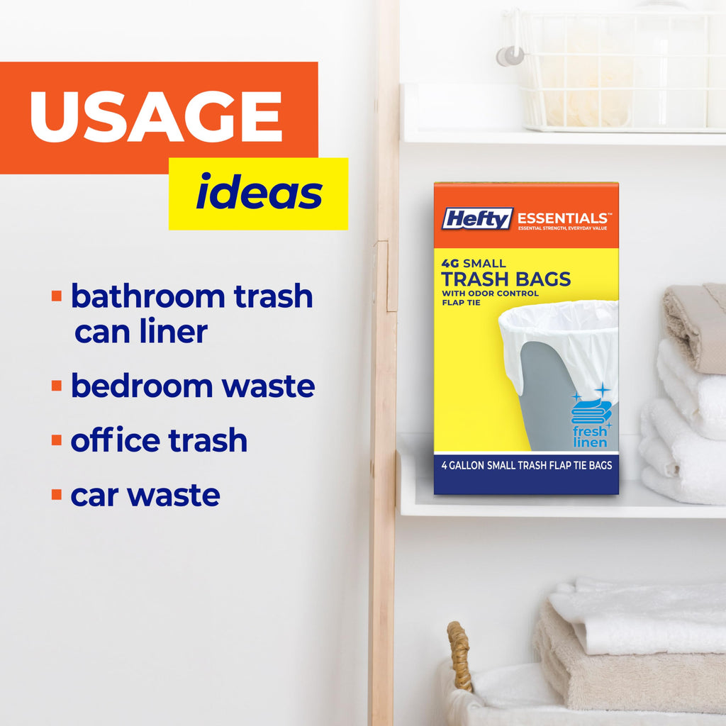 4 Gallon Trash Bags, White, Fresh Linen Scent, 80ct G1880