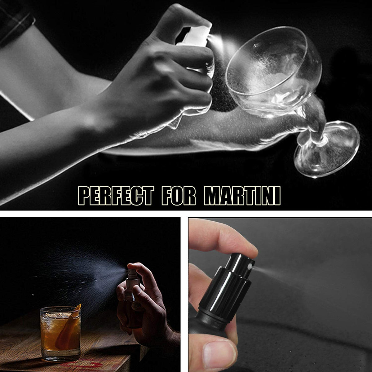 Cocktail Atomizer Sprayer 1.7OZ 50ml Black C56812