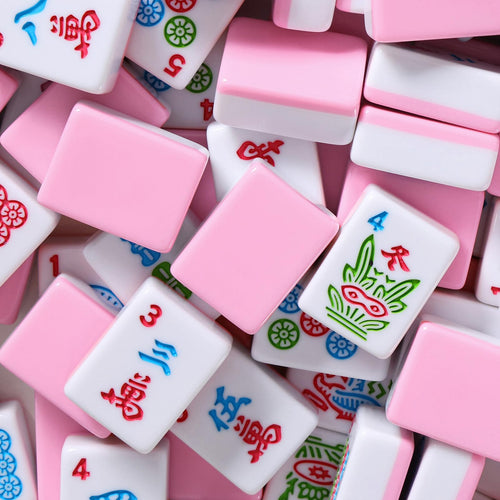 166 Pink Mahjong Set with Bag and 4 Racks R44075