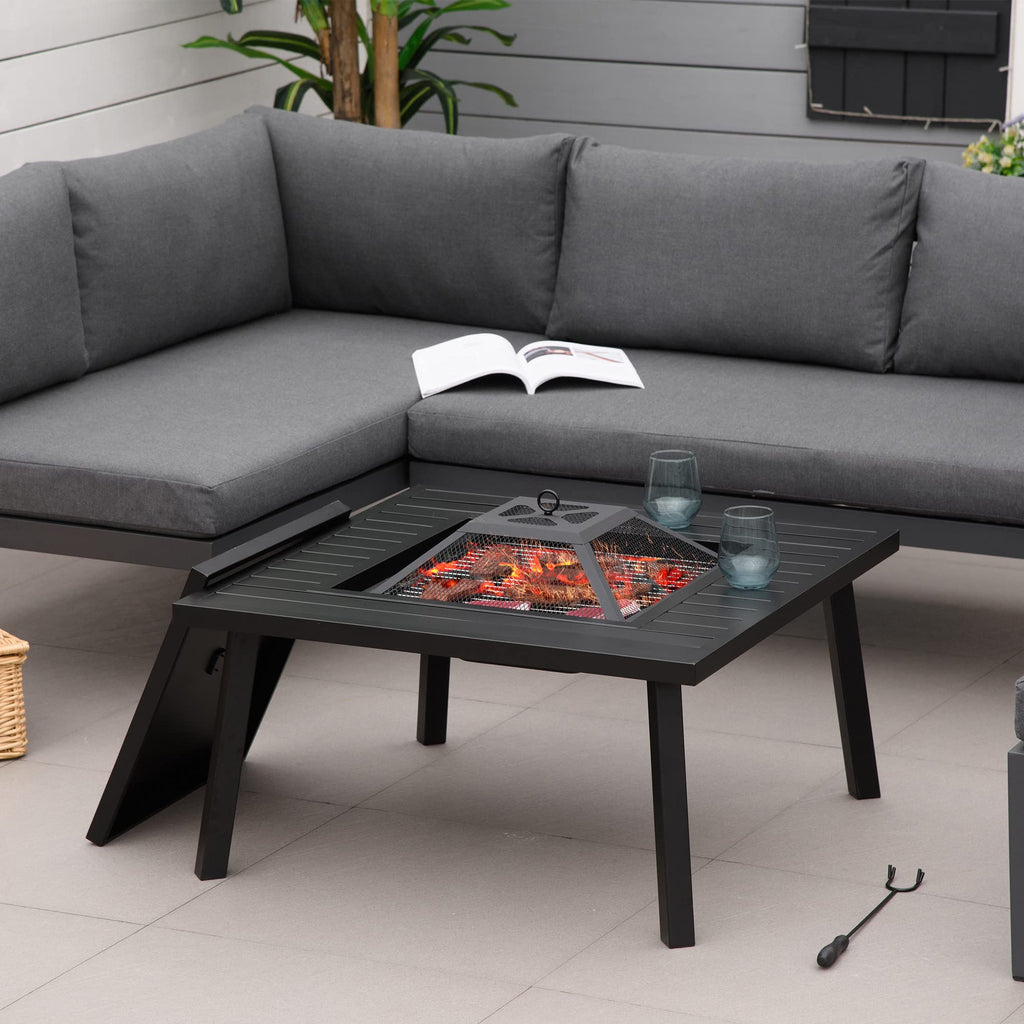 34-Inch Wood Burning Fire Pit with Grill I583592
