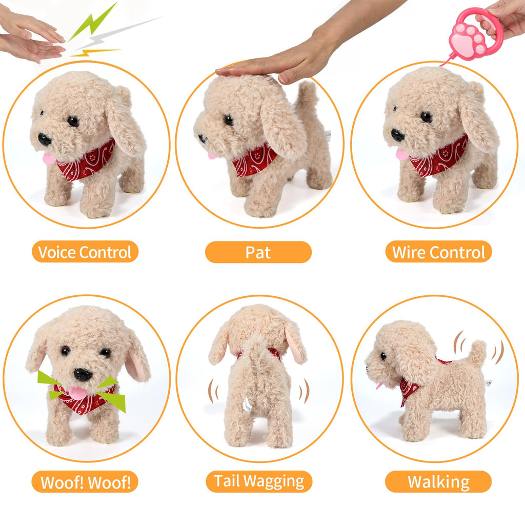 Interactive Walking Plush Puppy Toy W597527