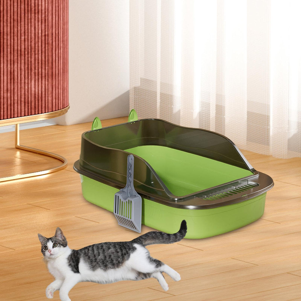 Green Semi Closed Sifting Cat Litter Box Q312
