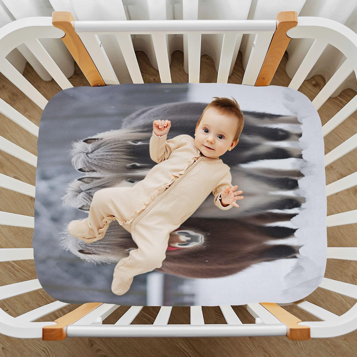 Soft Microfiber Fitted Crib Sheets for Standard Size Baby Mattress Y307