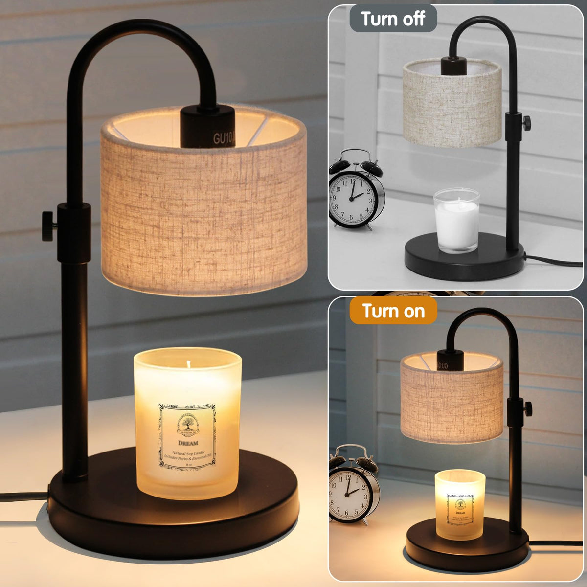 Candle Warmer Lamp with Timer, Adjustable Height Q862