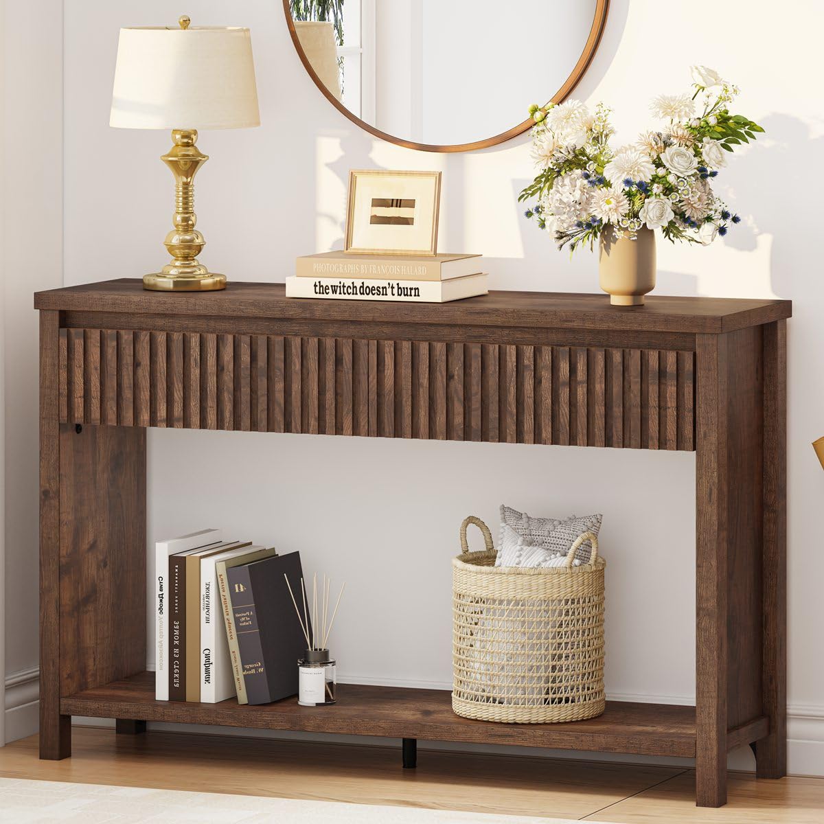 47" Fluted Console Table with Drawers O343