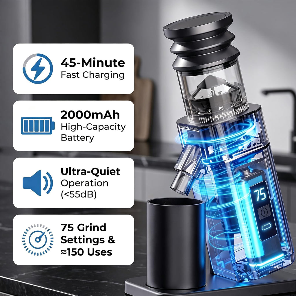 Electric Burr Coffee Grinder with 75 Settings P68400