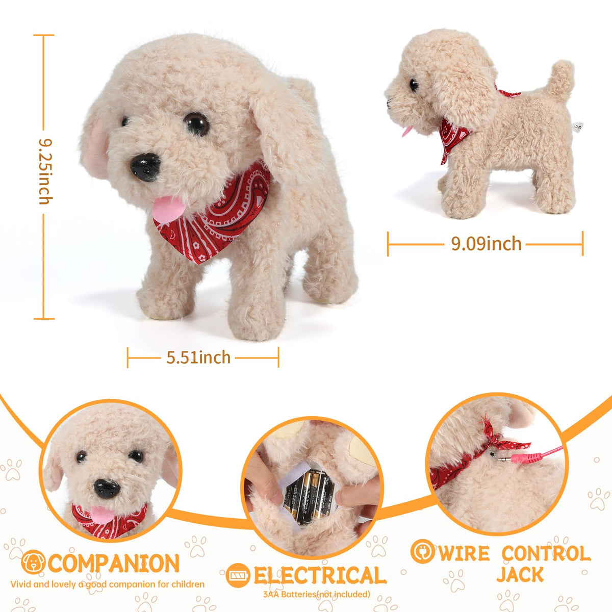 Interactive Walking Plush Puppy Toy W597527