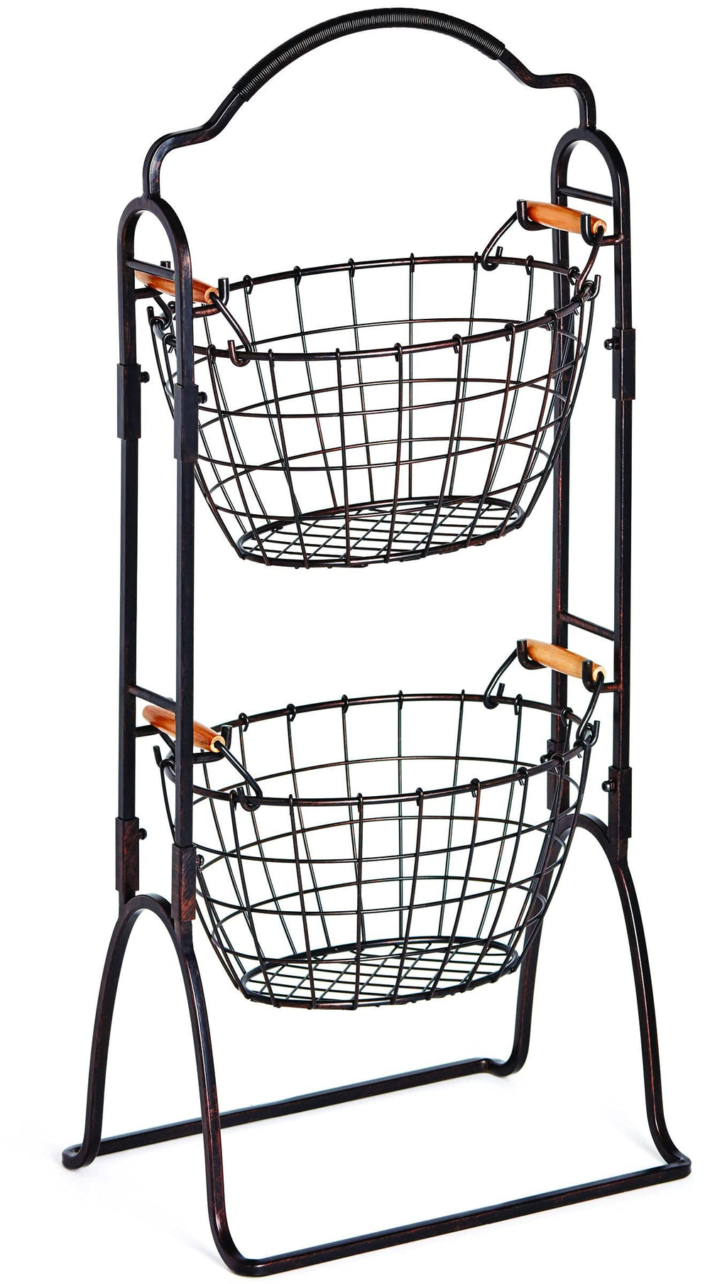 Adjustable 3-Tier Metal Floor Standing Storage Basket J2975