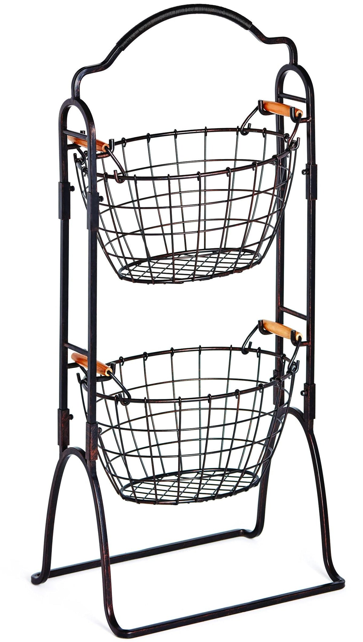 Adjustable 3-Tier Metal Floor Standing Storage Basket J2975