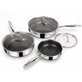8, 10 and 12-Inch Non Stick Ceramic Frying Pans with Lids H58074