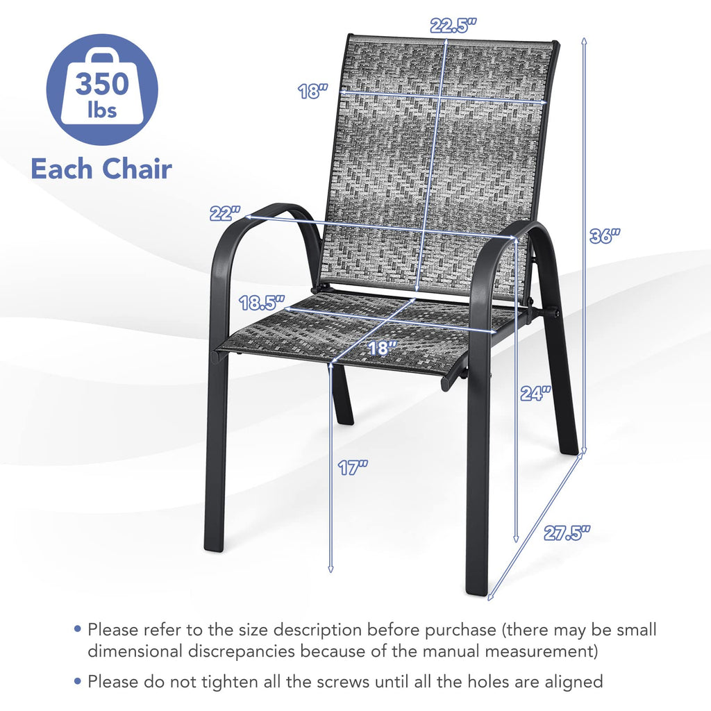 Stackable Wicker PE Rattan Patio Dining Chairs Set of 6 E17705