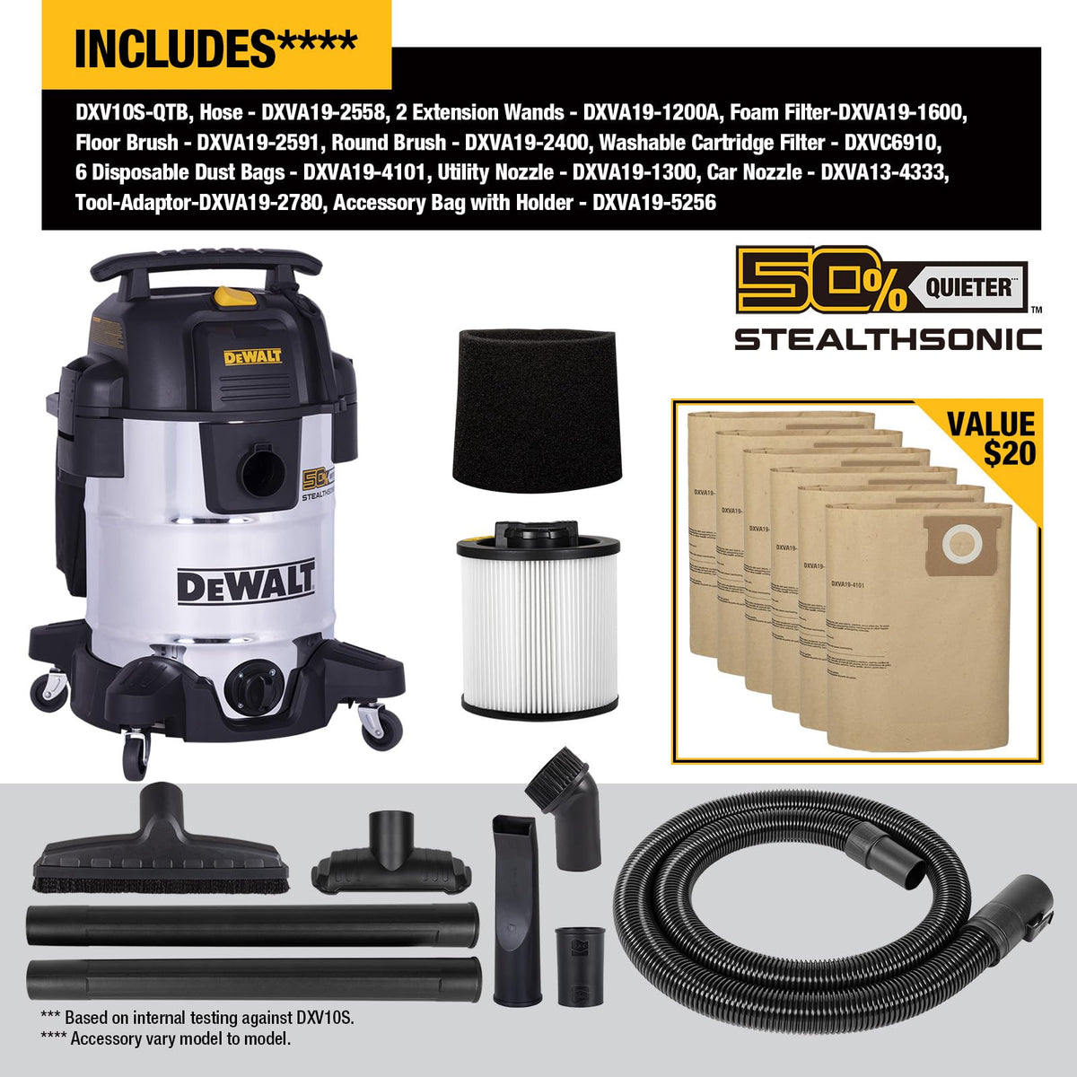10 Gal Wet and Dry Stainless Steel Shop Vacuum X906956