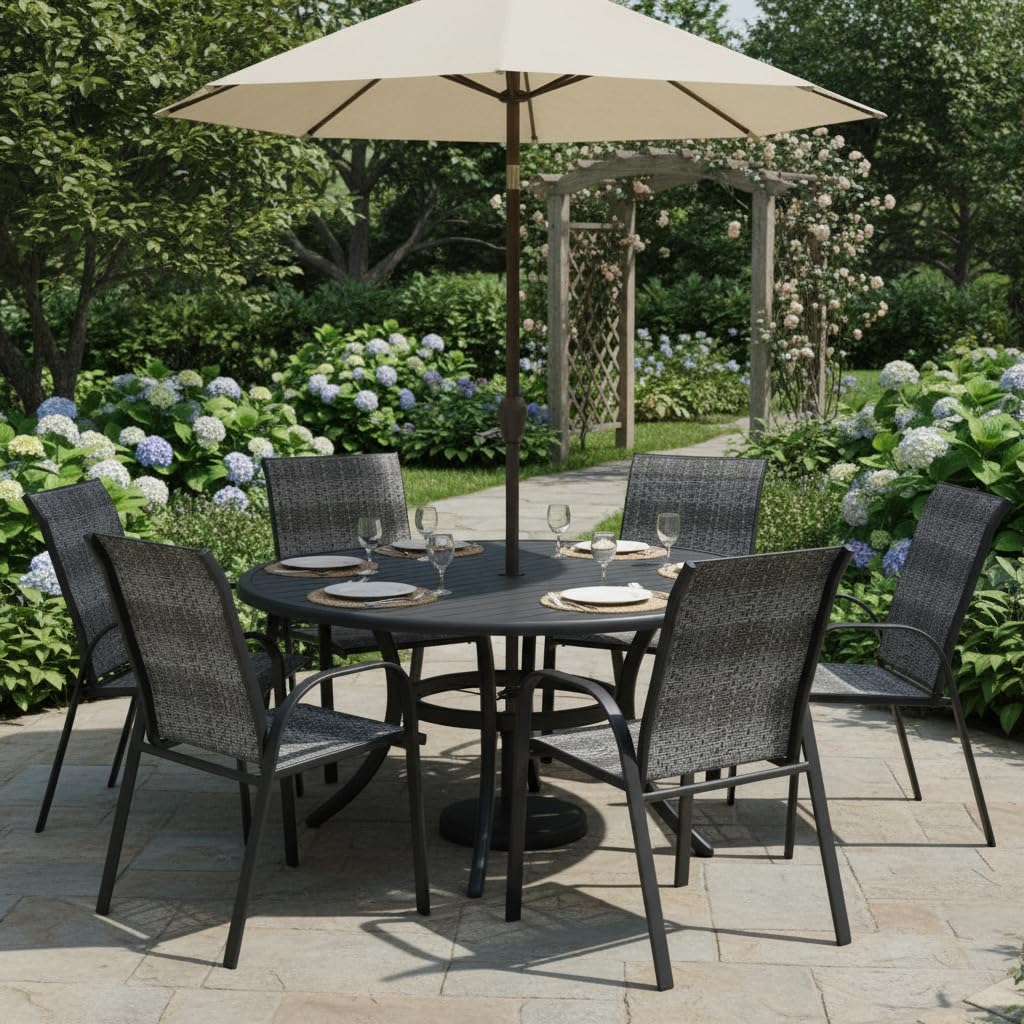 Stackable Wicker PE Rattan Patio Dining Chairs Set of 6 E17705