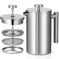 Stainless Steel French Press 1L Double Wall Insulated Coffee Maker I170
