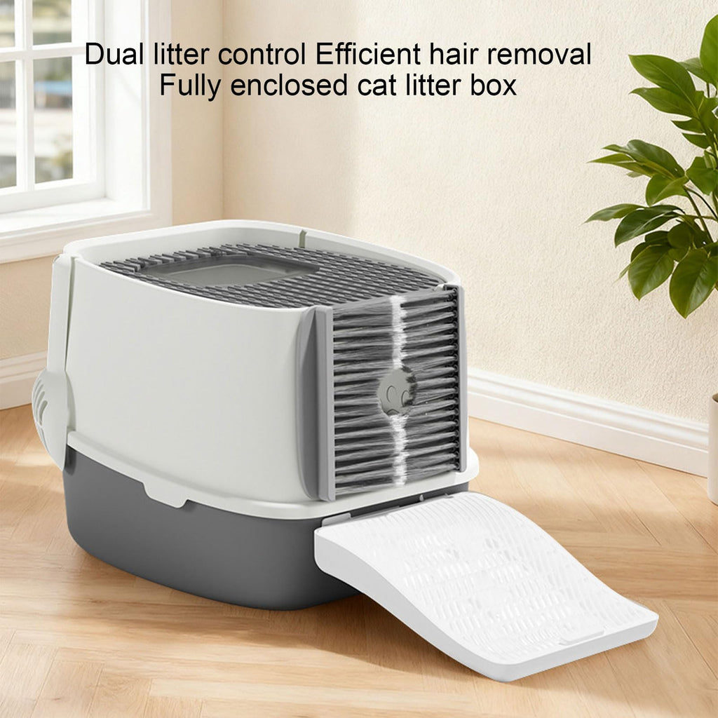 Enclosed Cat Litter Box with Lid Scoop Q481980