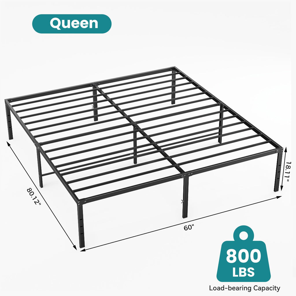 Queen Size 18 Inch Metal Platform Bed Frame R473