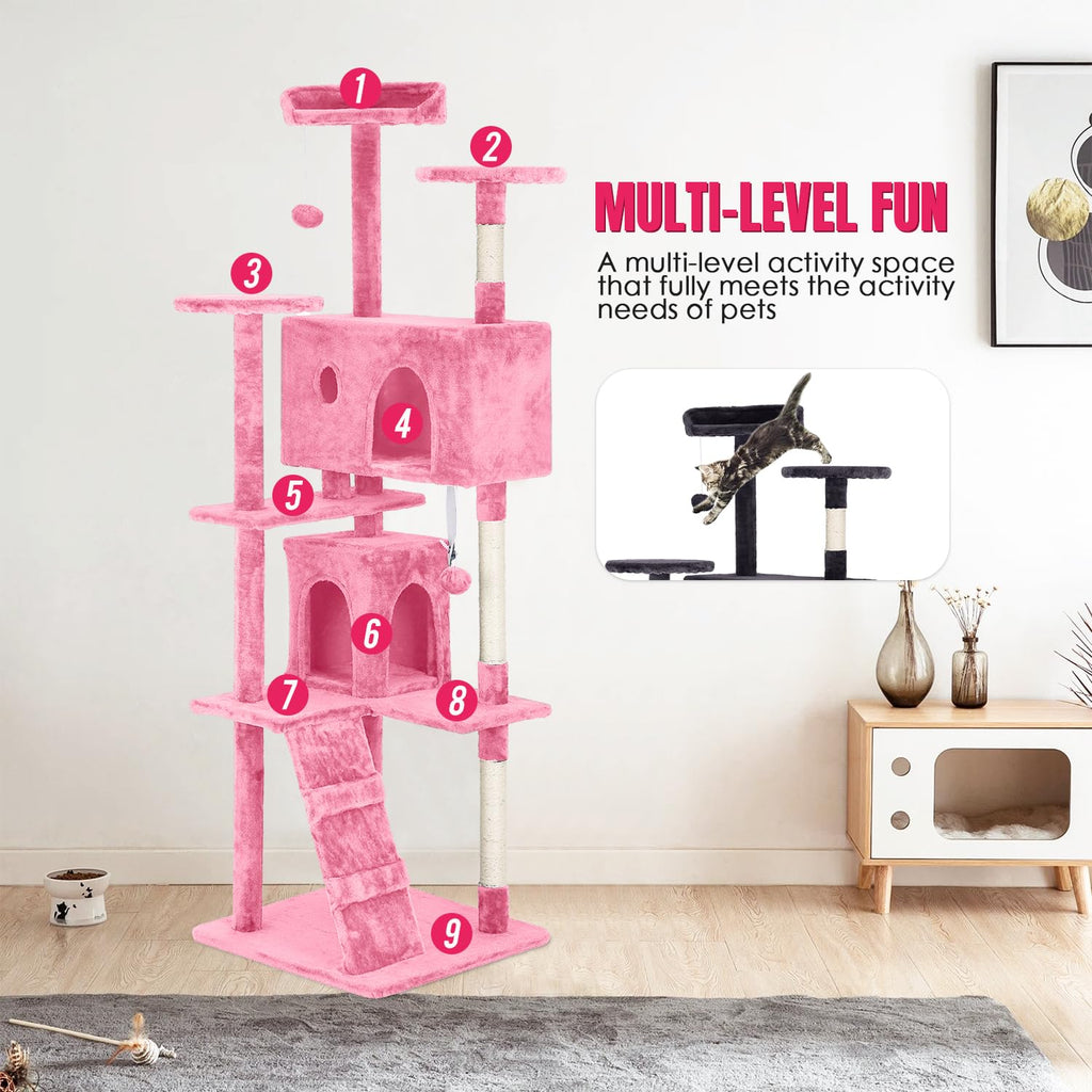70in Cat Tree Tower with Scratching Post W32804