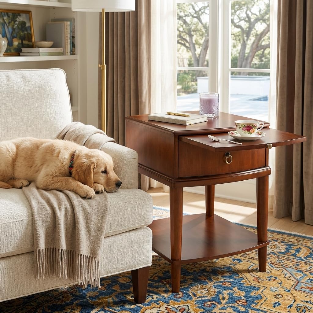 Wood End Table with Drawer K392