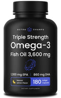 Omega 3 Fish Oil 3600 mg 180 Softgels O44832