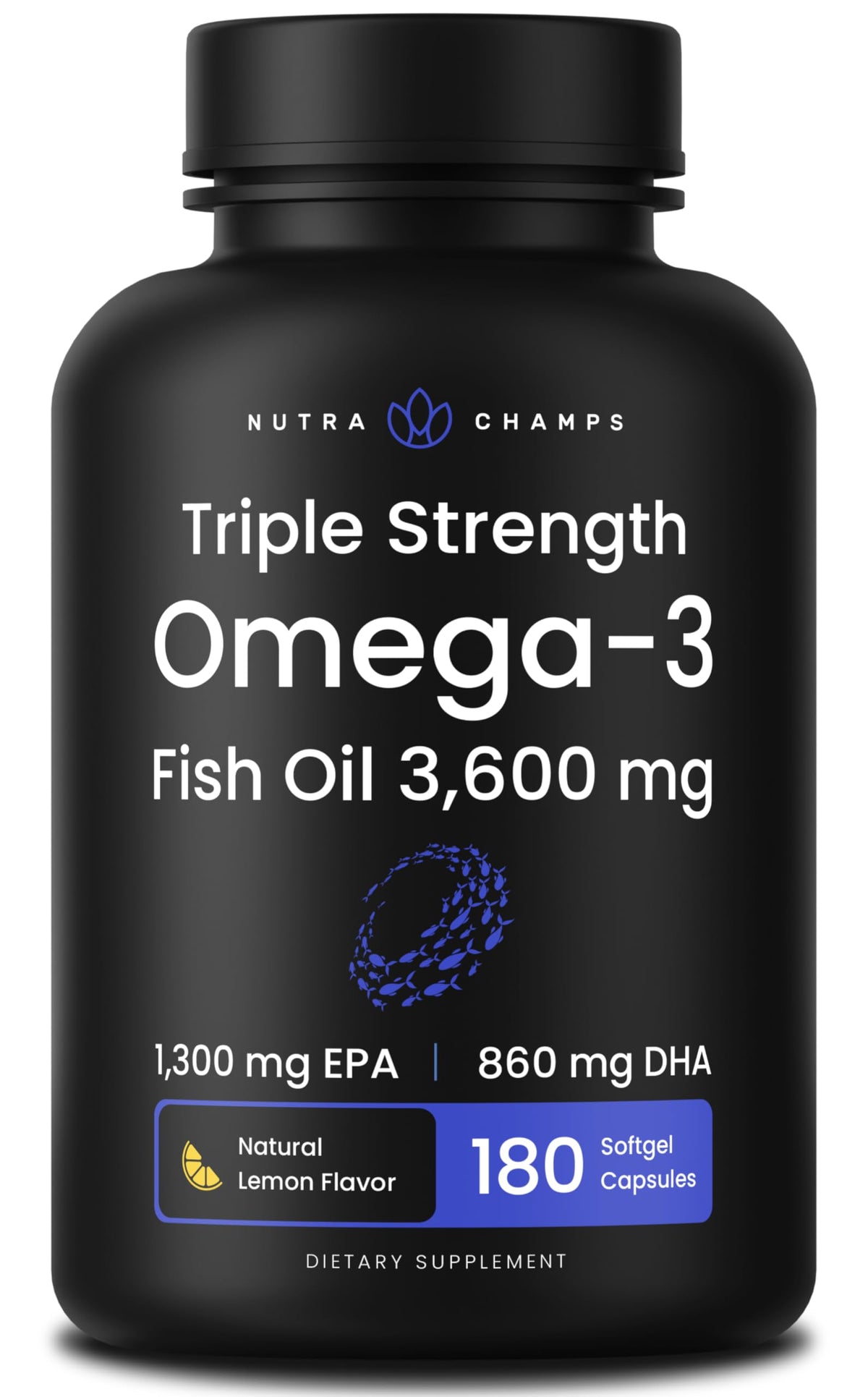 Omega 3 Fish Oil 3600 mg 180 Softgels O44832