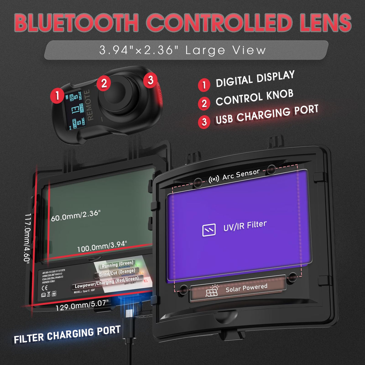 Bluetooth Flip-Up True Color Welding Helmet Y66397