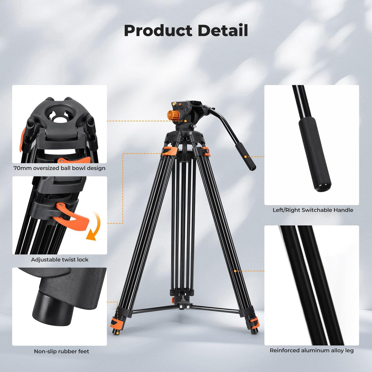 80" Video Tripod with Fluid Head J1409