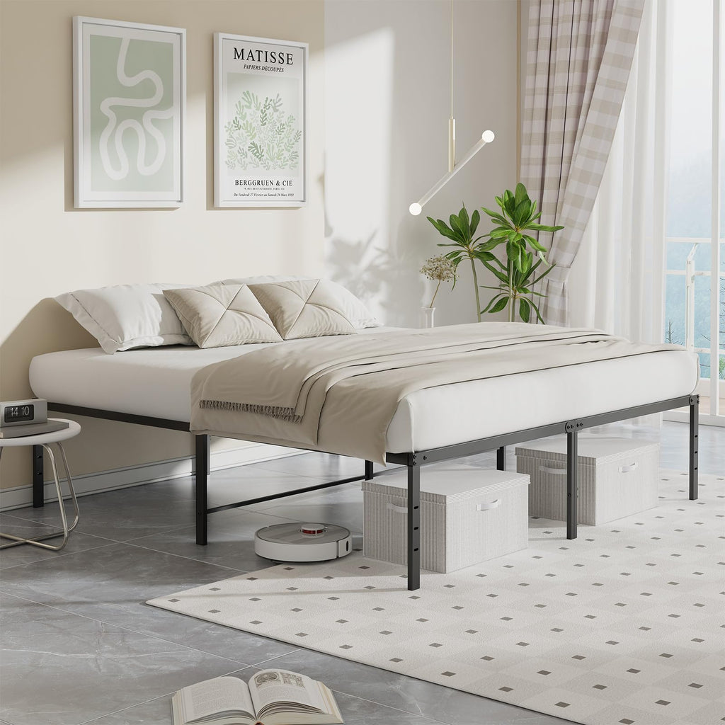 Queen Size 18 Inch Metal Platform Bed Frame R473