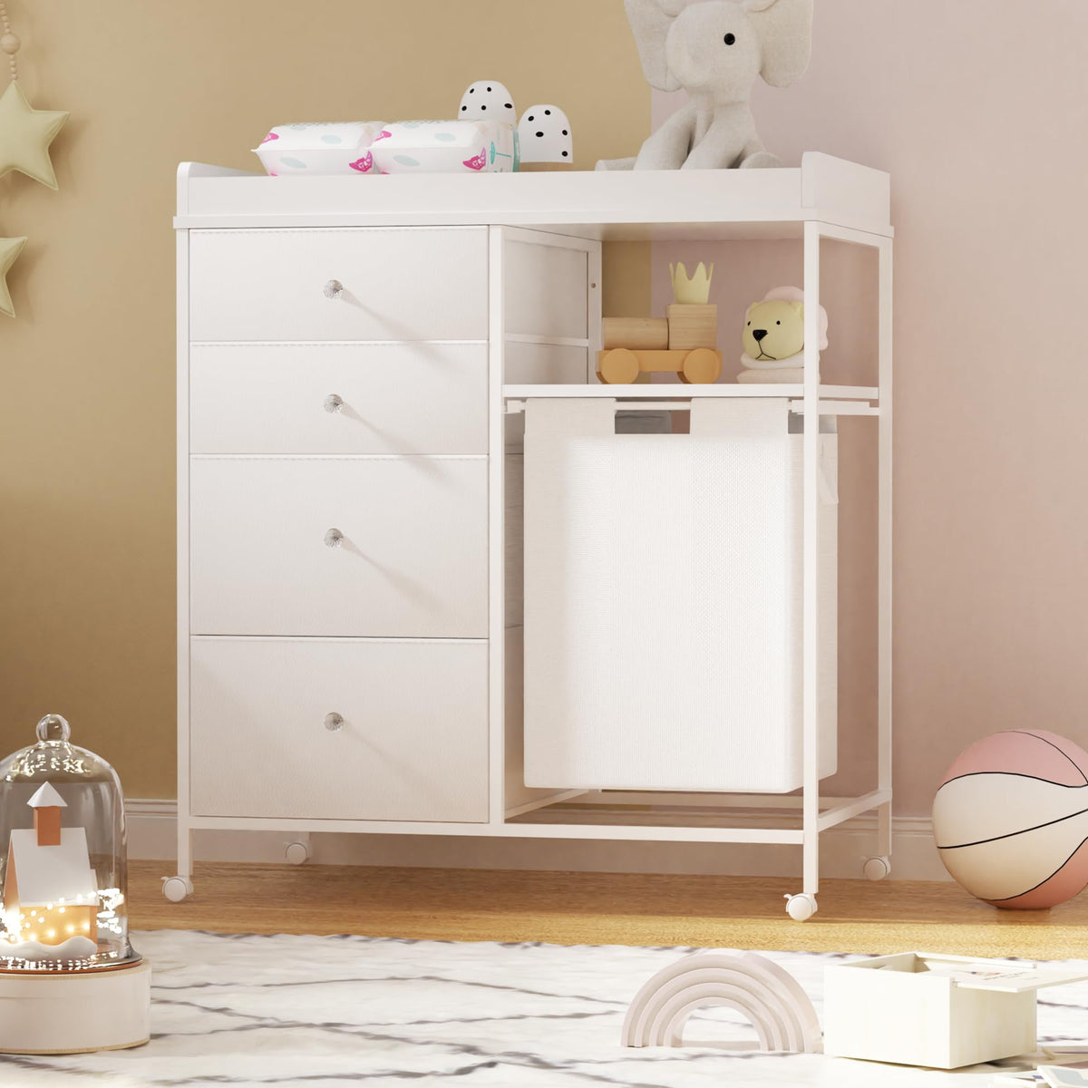 32.6" Baby Changing Station with 4 Wheels E25963