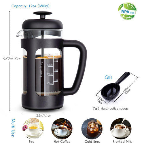 12 oz Stainless Steel French Press and Creamer Set I3479