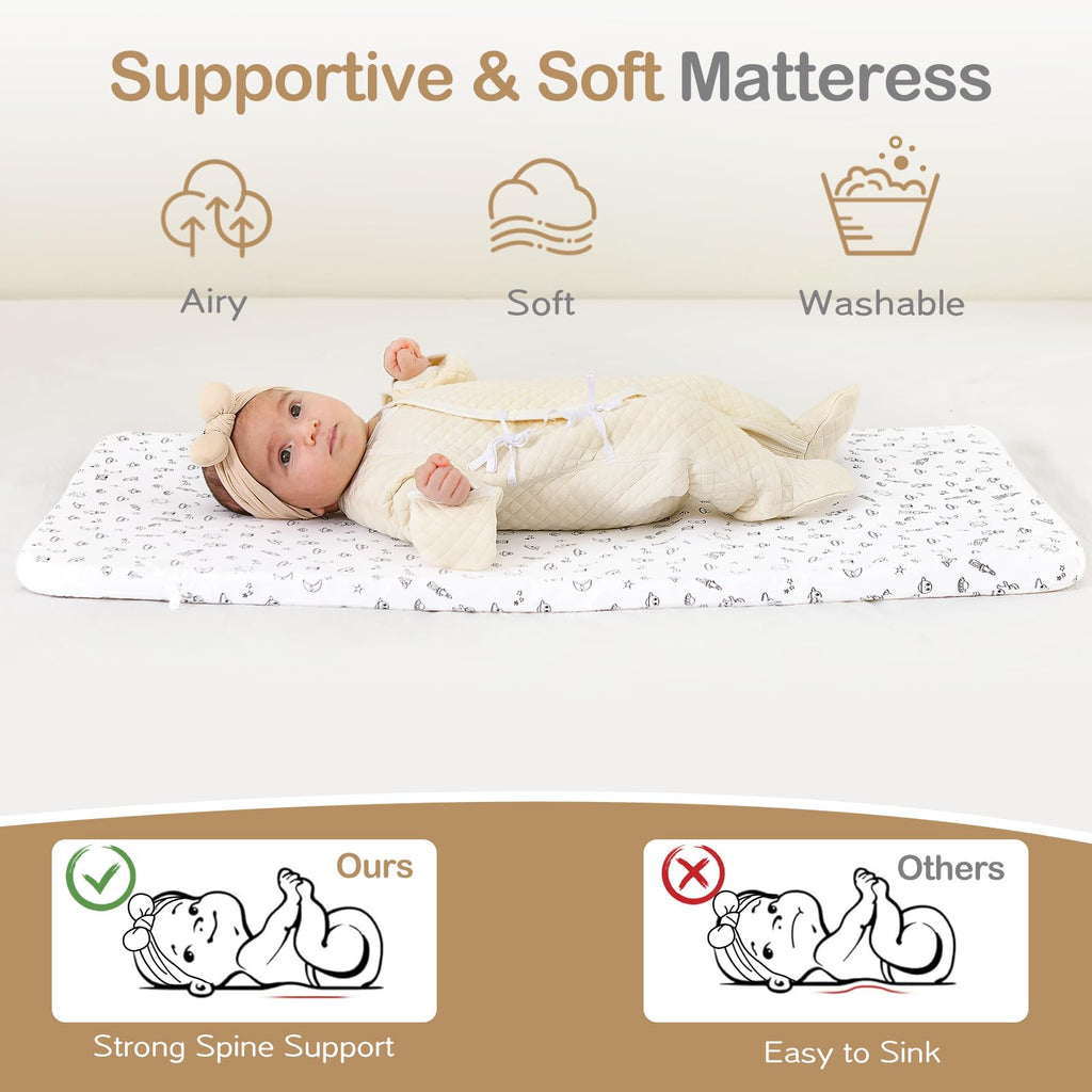 Portable Bedside Bassinet with Waterproof Mattress, Grey I59270