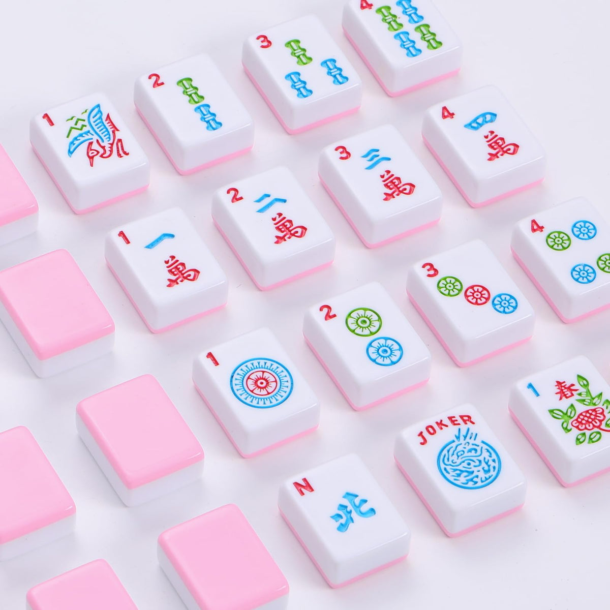 166 Pink Mahjong Set with Bag and 4 Racks R44075