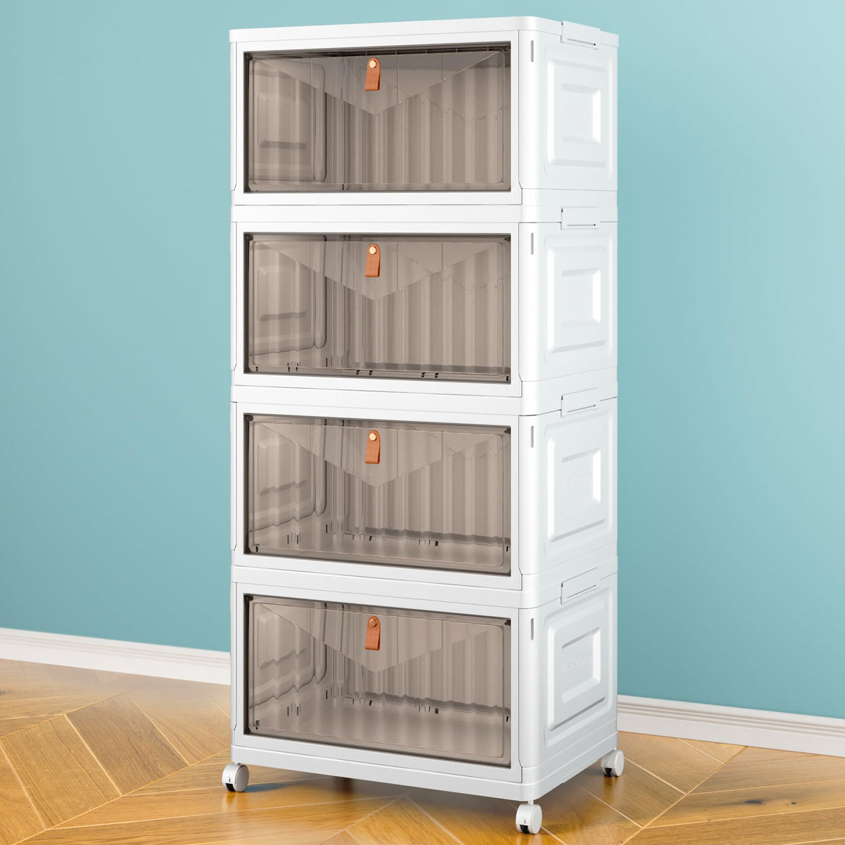 Closet Organizers and Storage with Wheels, 23QT White Q62240