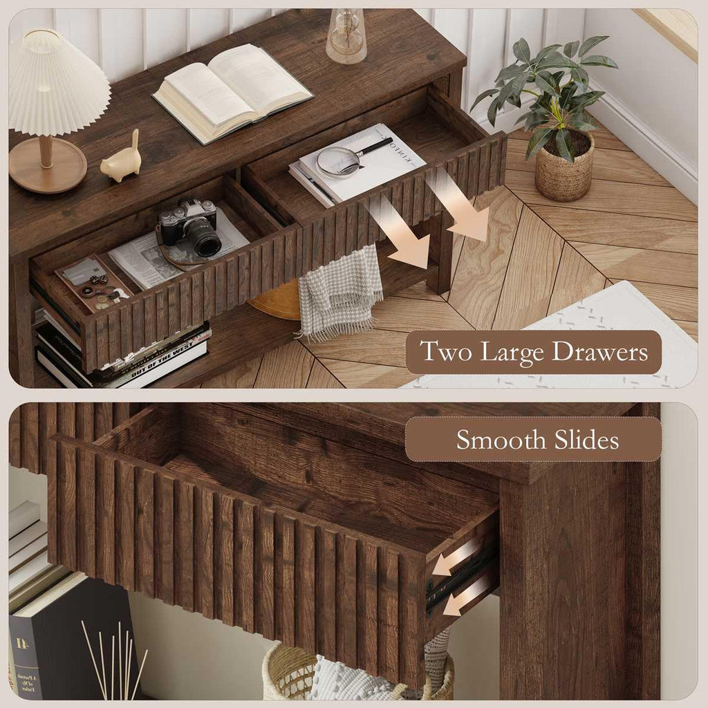 47" Fluted Console Table with Drawers O343