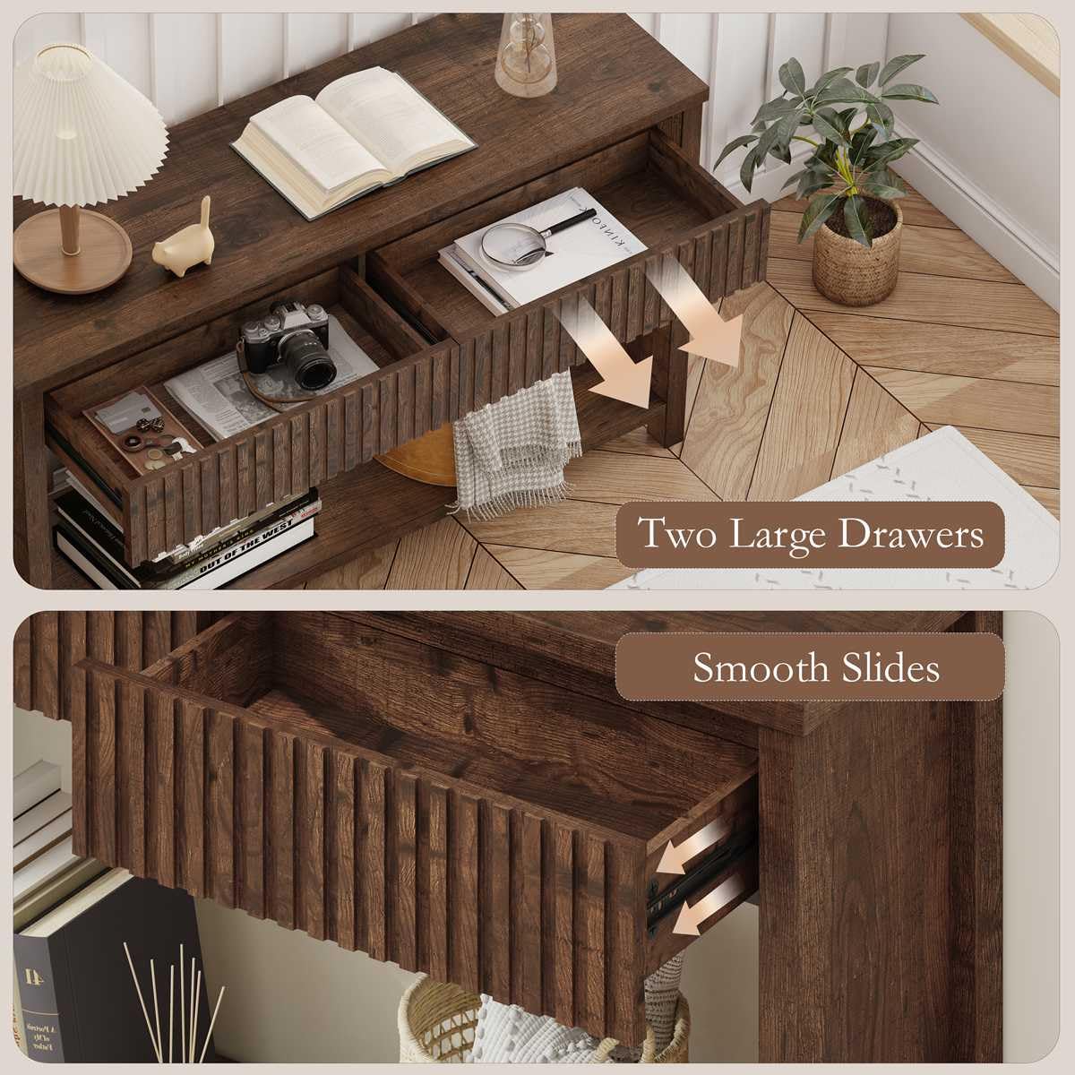 47" Fluted Console Table with Drawers O343