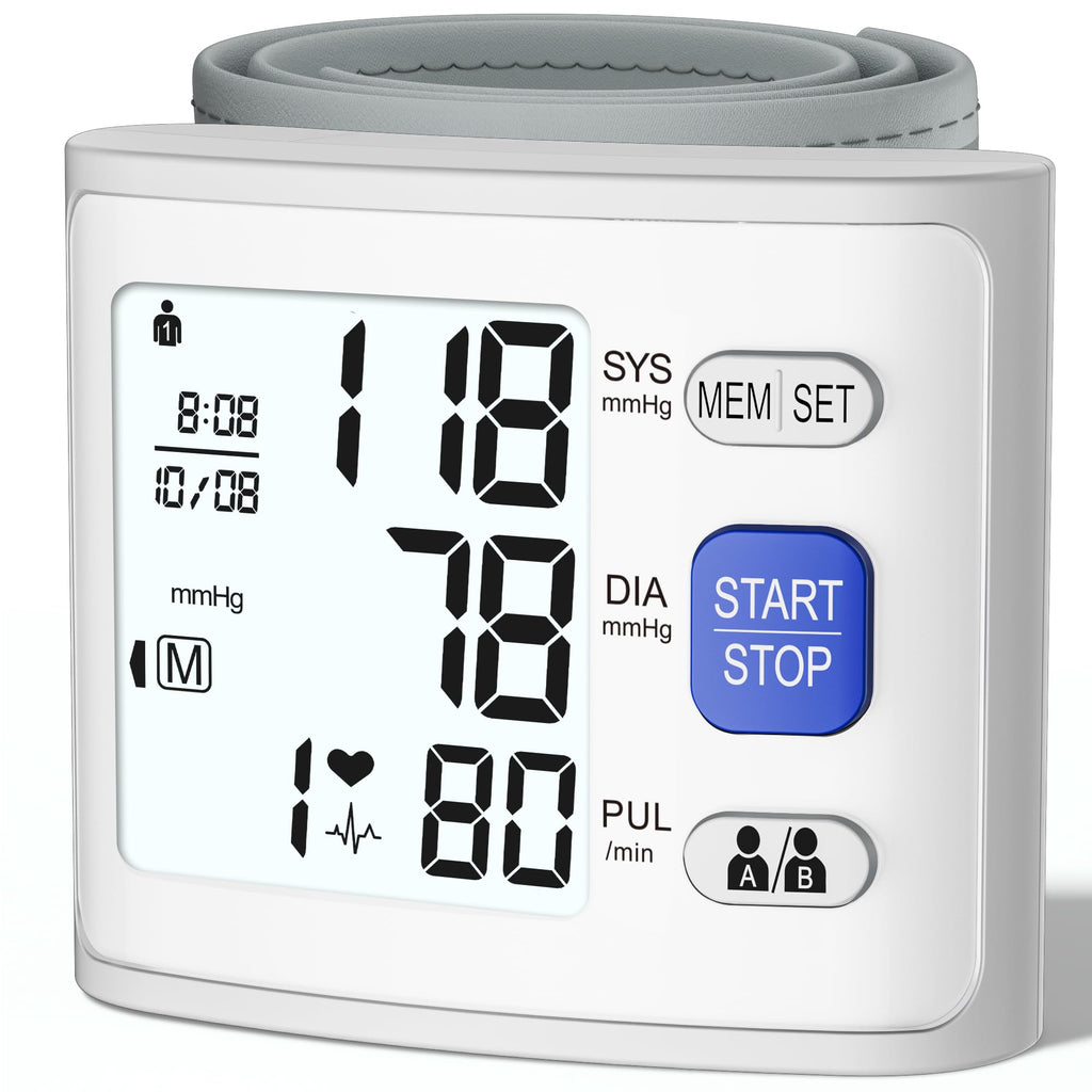 Wrist Blood Pressure Monitor LCD Display White H769
