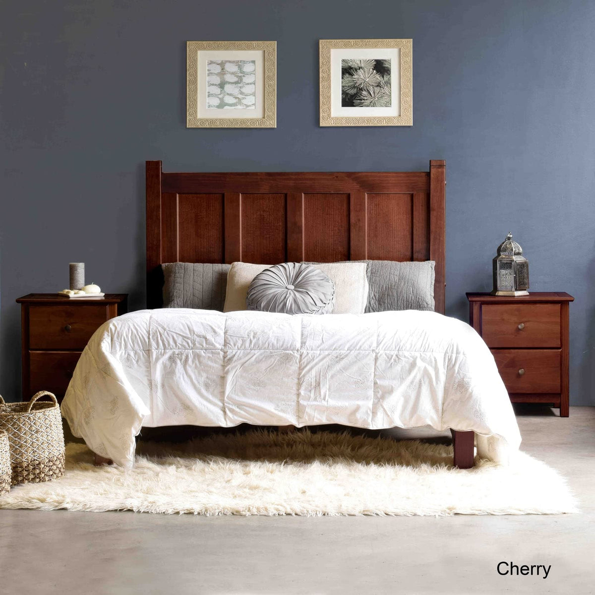Solid Wood Platform Bed, Full Size, Cherry N599730