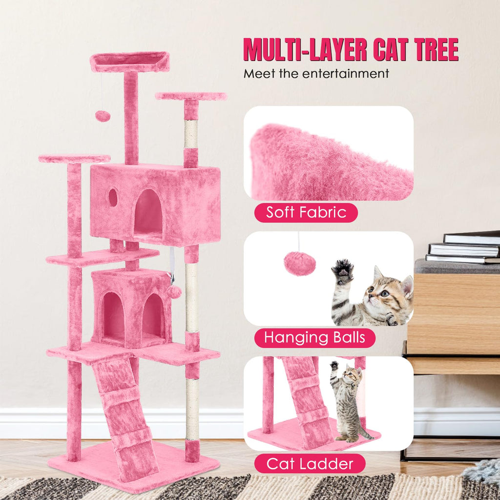 70in Cat Tree Tower with Scratching Post W32804