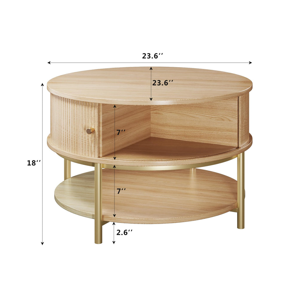 Round Coffee Table with Storage B397