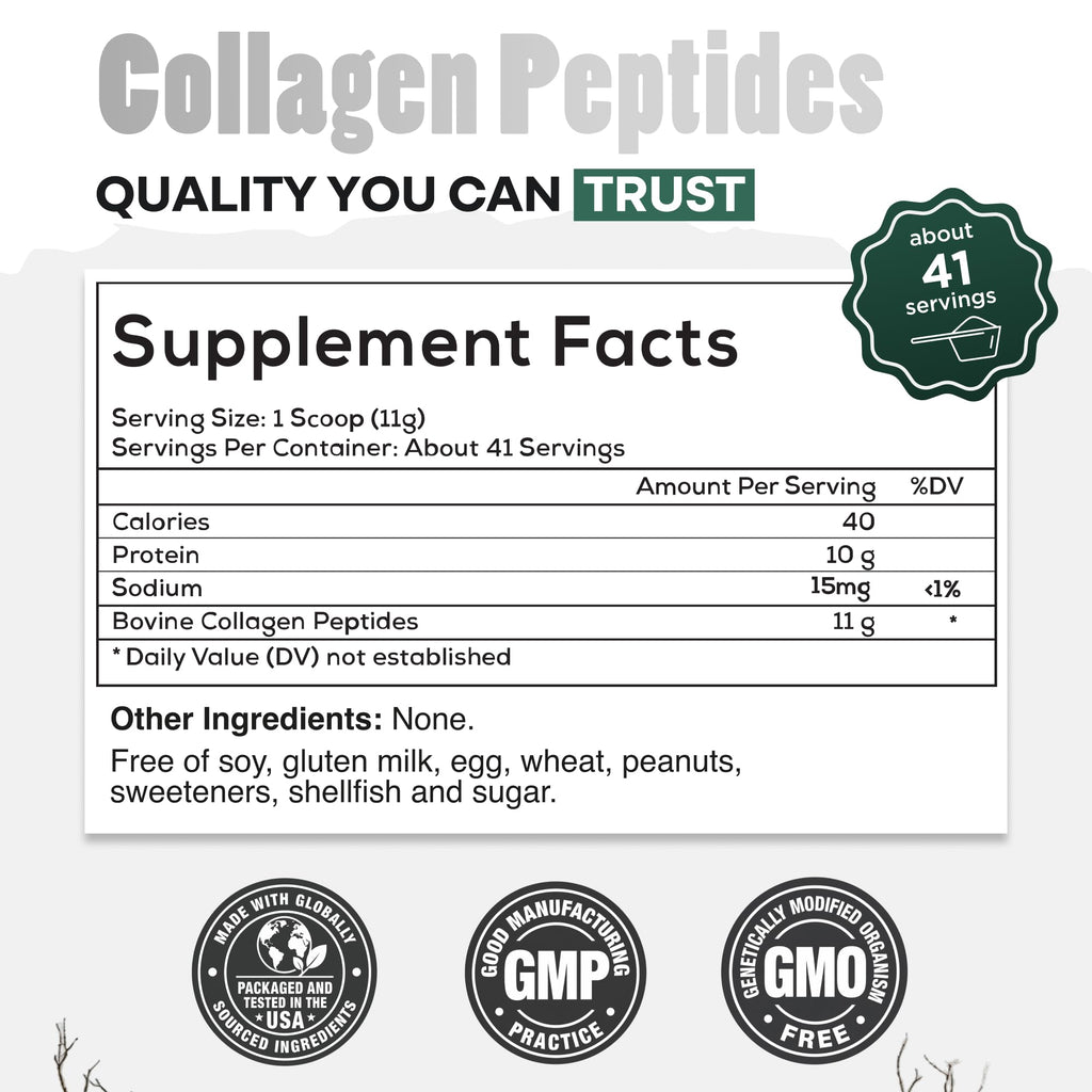 Collagen Peptides Powder Grass-Fed Hydrolyzed 16oz T7054