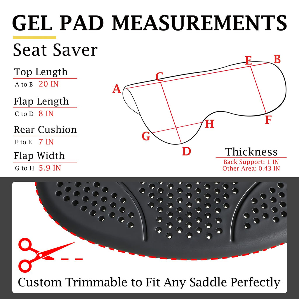 Silicone Gel Non Slip Shock Absorbing Horse Saddle Pad H770