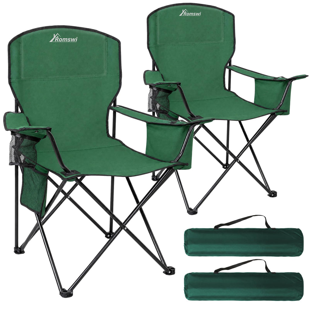 2 Pack Heavy Duty Folding Camping Chair with Cooler Bag W39032