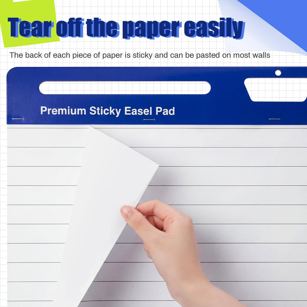 12 Pads White Lined Sticky Easel Pad 25 in x 30 in V47681